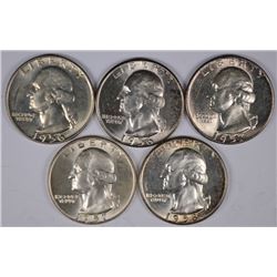 (5) BU WASHINGTON QUARTERS (56, 56-D, 57, 57-D, 58)