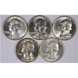 (5) BU WASHINGTON QUARTERS (58-D, 59, 59-D, 60, 60-D)