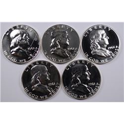 (5) 1961 PROOF FRANKLIN HALF DOLLARS