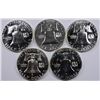 Image 2 : (5) 1961 PROOF FRANKLIN HALF DOLLARS