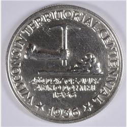 1936 WISCONSIN COMMEN HALF DOLLAR AU/BU