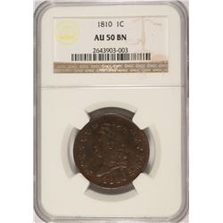 1810 LARGE CENT NGC AU-50 BN