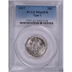 1917 I STANDING LIBERTY QUARTER PCGS MS-62 FH !!!