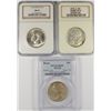 Image 1 : SET OF (P, D, S) 1935 BOONE COMMEN HALF DOLLAR'S NGC/PCGS MS-65