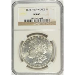 1878 7/8TF MORGAN DOLLAR NGC MS-63 (WEAK)