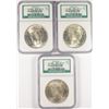 Image 1 : (3) 1923 PEACE DOLLAR'S (BINION PRESTIGE SET) NGC MS-63, 64, 65