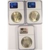 Image 2 : (3) 1923 PEACE DOLLAR'S (BINION PRESTIGE SET) NGC MS-63, 64, 65