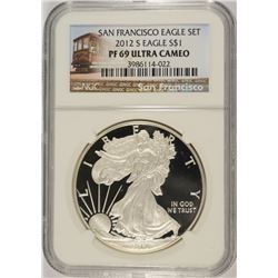 2012-S $1.00 AMERICAN SILVER EAGLE, NGC PROOF-69 ULTRA CAMEO