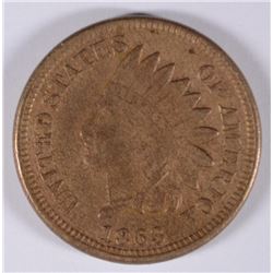 1863 INDIAN HEAD CENT, XF+