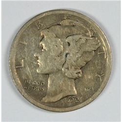 1921 MERCURY DIME, F/VF   KEY DATE!