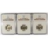 Image 1 : 1943P, 44P, 45P JEFFERSON NICKELS NGC MS-66