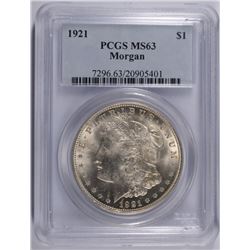 1921 MORGAN DOLLAR PCGS MS-63