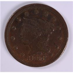 1848 LARGE CENT VF/XF