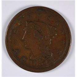 1854 LARGE CENT VF/XF