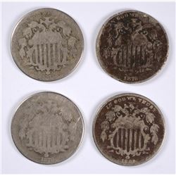 (4) SHIELD NICKELS (70, 73, 76, 82)