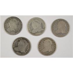 (5) 1831 BUST DIME'S G/VG'S