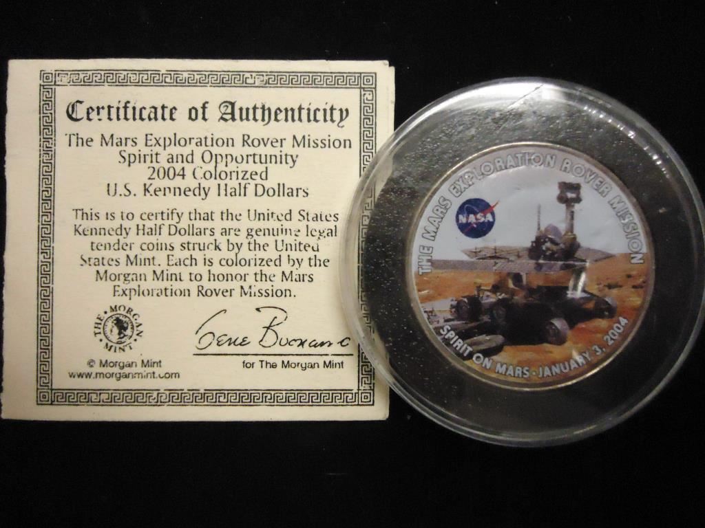 MARS EXPLORATION ROVER MISSION 2004 COLORIZED KENNEDY HALF DOLLAR