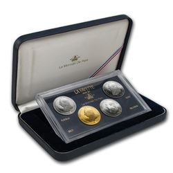 1987 France Plat/Pall/Gold/Silver 100 Francs Proof Set