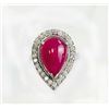 RUBY 5.67CT,  14K W/G RING 5.74GRAM / DIAMOND RD 0.60CT