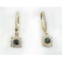 ALEXANDRITE RD 0.42CT,  14K Y/G EARRING 3.17GRAM / DIAMOND RD0.53CT