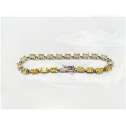 14K W/G BRACELET 8.01GRAM / YELLOW SAPPHIRE 13.04CT