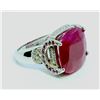 Image 1 : GIA  Ruby Center 15.53,  Ruby 0.51 small & Diamond 0.42 ct, Ring, 8.74 gr 14K White Gold