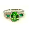 Image 1 : Tsavorite 2.97CT  / Diamond 0.25CT / 14K White Gold Ring 4.33 Gram