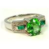 Image 2 : Tsavorite 2.97CT  / Diamond 0.25CT / 14K White Gold Ring 4.33 Gram