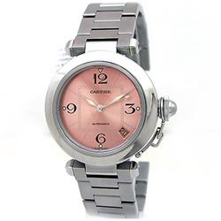 35mm Midsize Cartier Stainless Steel Pasha C Watch. Pink Dial. Stainless Steel Bezel. Stainless Stee