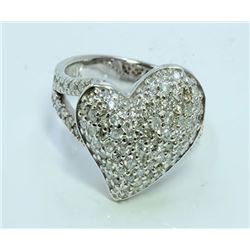 Diamond 1.09 ct Ring, 6.76 gram 14K White Gold