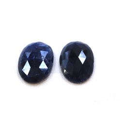 10 ct & up Natural Sapphire Slice Rose Cut Loose Stone (10.13) 2Pcs