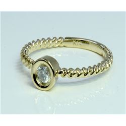 Diamond 0.13 ct Ring 14Kt Yellow Gold 1.79 gr