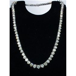 Diamond Tennis Necklace 14k White Gold  36.00 ctw Round Yellow and White Diamond