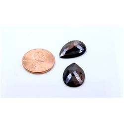 12 ct & up Natural Brown Spinels Pear Shaped Loose Stone (12.72) 2Pcs