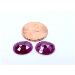 10 ct & up Natural Ruby Round Shaped Loose Stone (10.59) 2Pcs