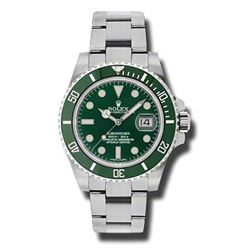 40mm Rolex Stainless Steel Oyster Perpetual Submariner Anniversary Watch. Green Dial. Green Ceramic 