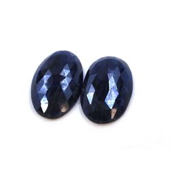 34 ct & up Natural Sapphire Slice Rose Cut Loose Stone (34.96) 2Pcs