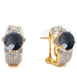 Genuine Black Sapphire & Diamond Ear Ring