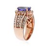 Image 3 : 14KT Rose Gold 3.75 ctw Tanzanite and Diamond Ring