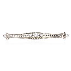 Platinum 1.04 ctw Diamond Brooch