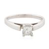 Image 1 : 14KT White Gold 0.54 ctw Princess Cut Diamond Solitaire Ring