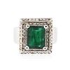 Image 1 : 14KT White Gold 3.83 ctw Emerald and Diamond Ring