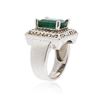 Image 3 : 14KT White Gold 3.83 ctw Emerald and Diamond Ring