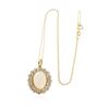 Image 1 : 14KT Yellow Gold 7.82 ctw Opal and Diamond Pendant With Chain