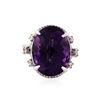 Image 1 : 14KT White Gold 17.85 ctw Amethyst and Diamond Ring