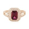 Image 1 : 14KT Rose Gold 1.07 ctw Tourmaline and Diamond Ring