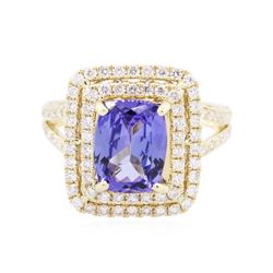 14KT Yellow Gold 2.72 ctw Tanzanite and Diamond Ring