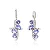 Image 1 : 14KT White Gold 11.81 ctw Tanzanite and Diamond Earrings