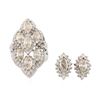 Image 1 : 14KT White Gold 6.82 ctw Ring & Earring Suite
