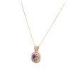 Image 3 : 14KT Rose Gold 0.80 ctw Sapphire and Diamond Pendant With Chain